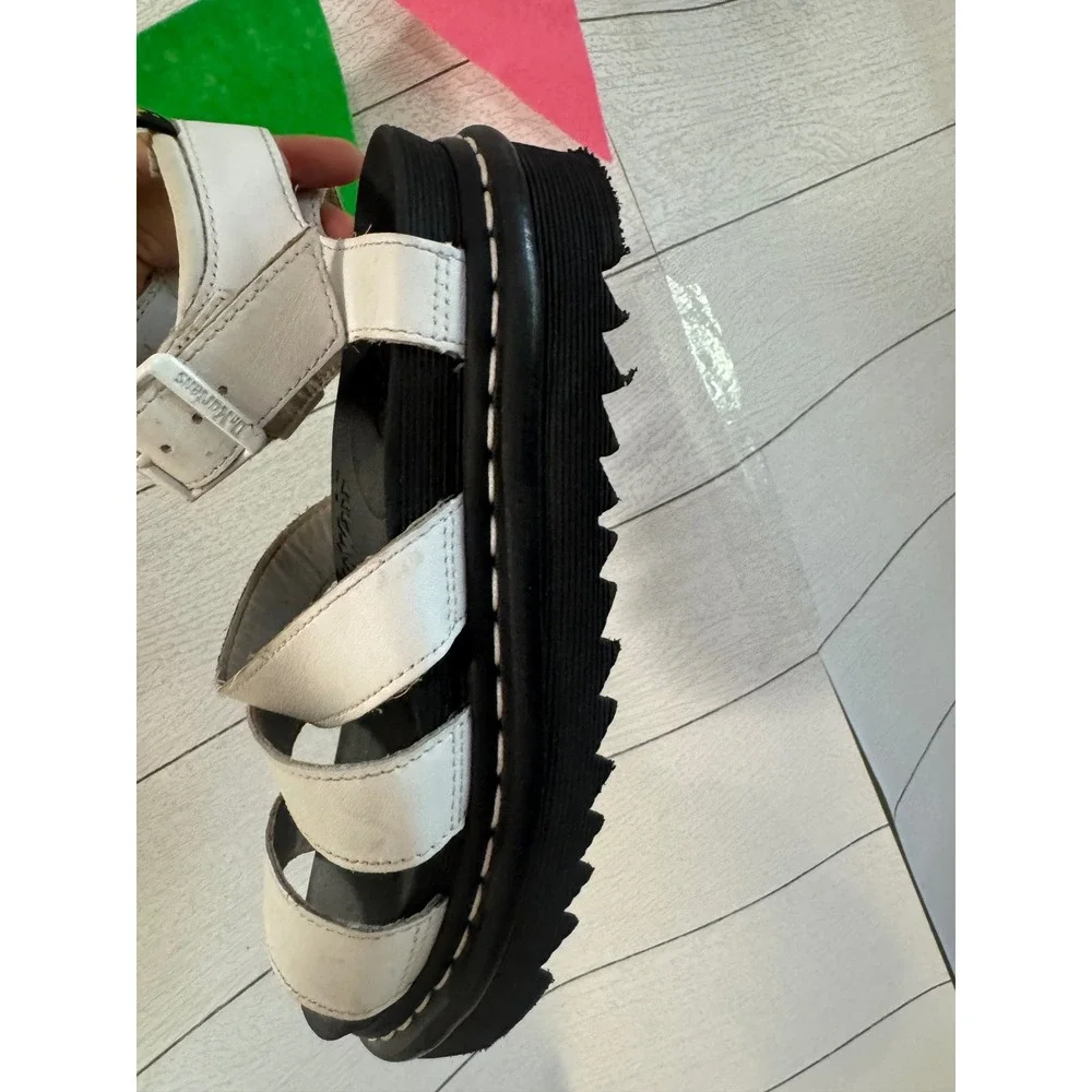 Dr. Martens Blaire White Leather Platform Gladiator Sandals Women 6 EU 37